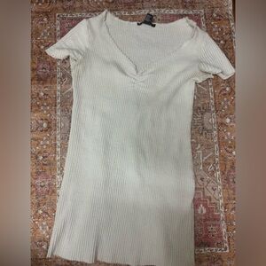 Forever 21 White ribbed mini dress